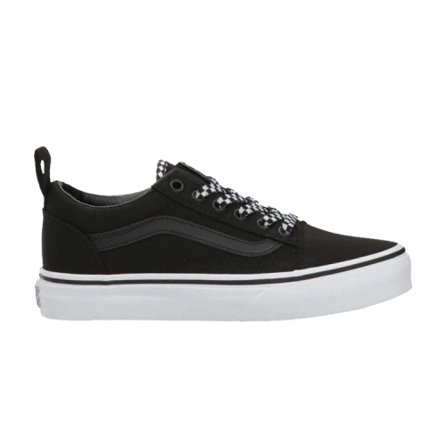 Vans Old Skool Elastic Lace Kids 'Check Lace - Black'