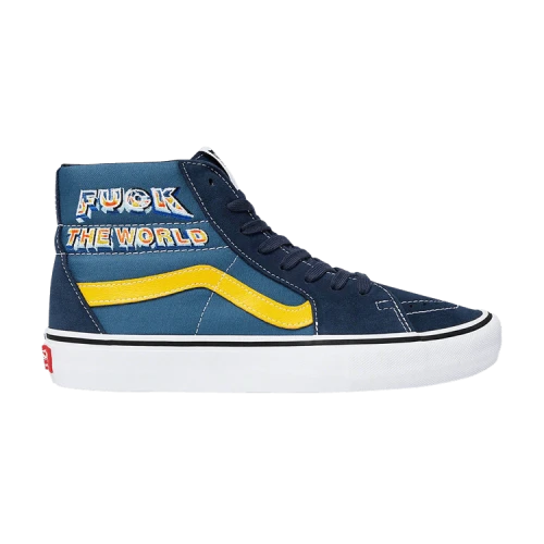 Vans Supreme x Sk8 Hi 'Fuck The World - Navy'