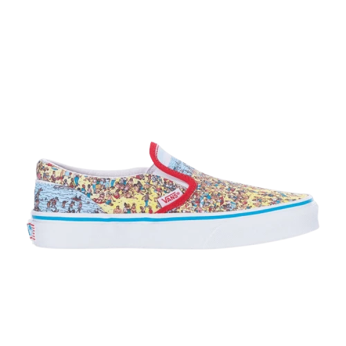 Vans Classic Slip-On Wheres Waldo Beach (Kids)
