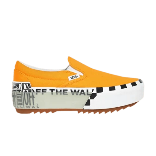 Vans Classic Slip-On Stacked 'Logo Stack - Bright Marigold'
