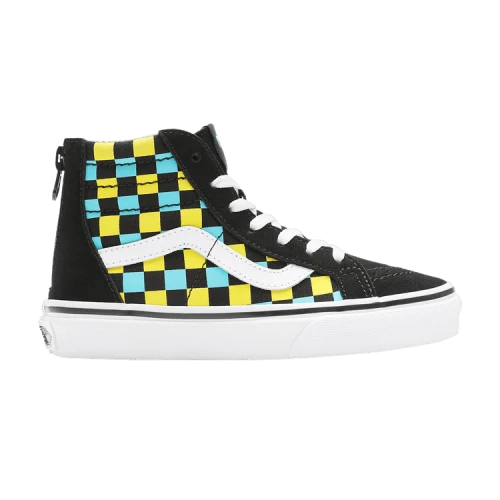 Vans Sk8-Hi Zip Kids 'Neon Glow Checkerboard'