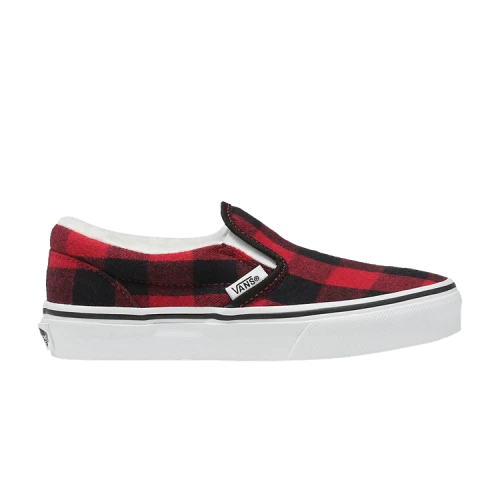 Vans Classic Slip-On V Kids 'Plaid - Red'