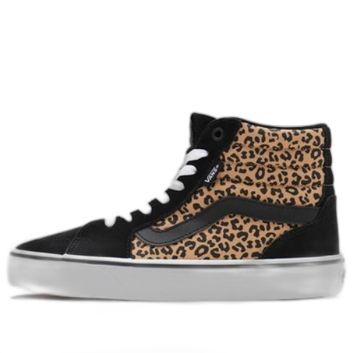 Vans Filmore Decon Hi Non-Slip Breathable Casual Skateboarding Shoes Black Leopard print