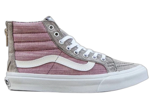 Vans Sk8-Hi Slim Zip Floral Chambray Grey True White (Women's)
