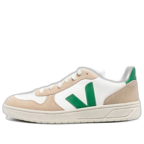 Veja V-10 Chromfree Low-Top Sneakers 'White Beige Green'