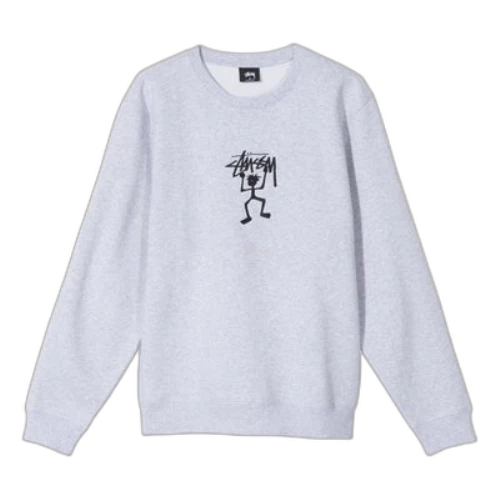 Stussy Warrior Crew Round Neck Unisex Gray