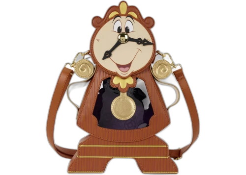 Loungefly Disney D23 Exclusive Beauty and the Beast Cogsworth Figural Crossbody Bag Brown