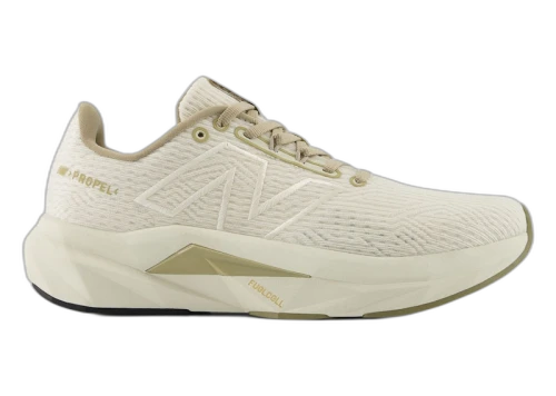 New Balance FuelCell Propel v5 Linen Gold Metallic Stoneware (Women's)