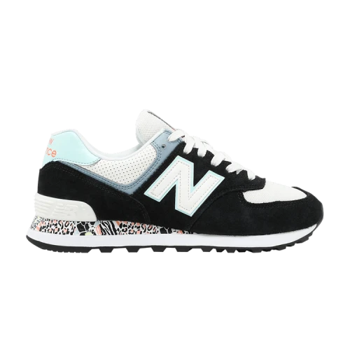 New Balance 574 Black White Mint (Women's)