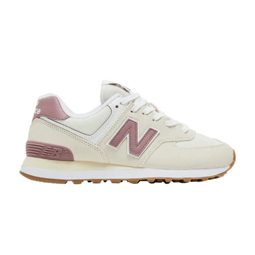 New Balance 574 Beige White Pink (Women's)