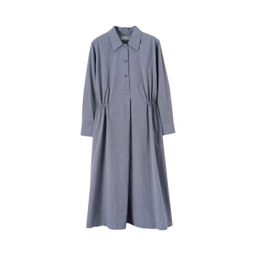 Margaret Howell Relaxed Channel Waist Dress 'Navy'