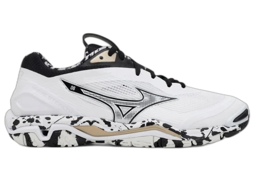 Mizuno Wave Stealth 6 White Black Ge Gold