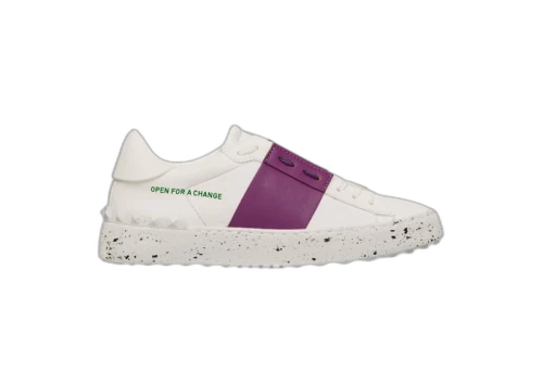 Valentino Garavani Rockstud Open For A Change White Purple (Women's)