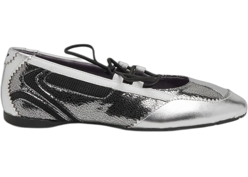 Diesel D-Mile Lace Up Ballerina Silver (Women's)