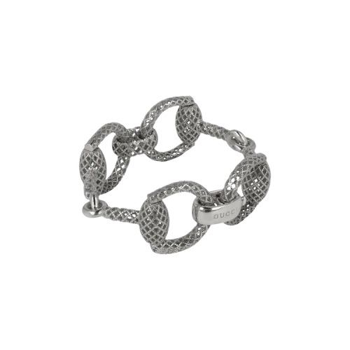 Gucci Sterling Silver Horsebit Diamantissima Bracelet Silver