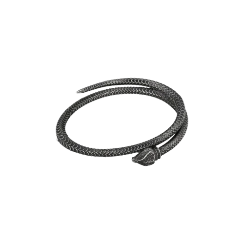 Gucci Garden Snake Aged Sterling Silver Bracelet Silver