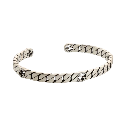 Gucci Interlocking G Cuff Bracelet Silver