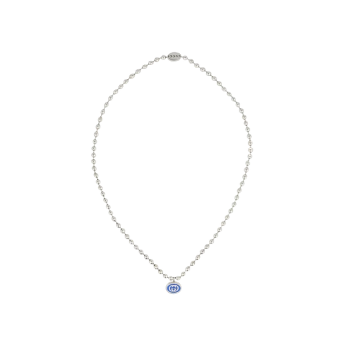 Gucci Sterling Silver Interlocking G Boule Necklace Silver