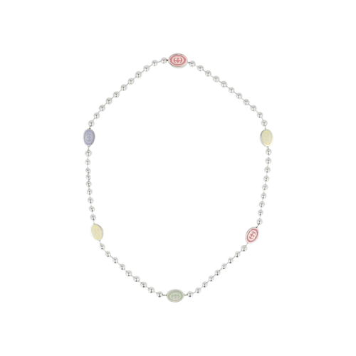 Gucci Sterling Silver Interlocking G Boule Necklace Silver