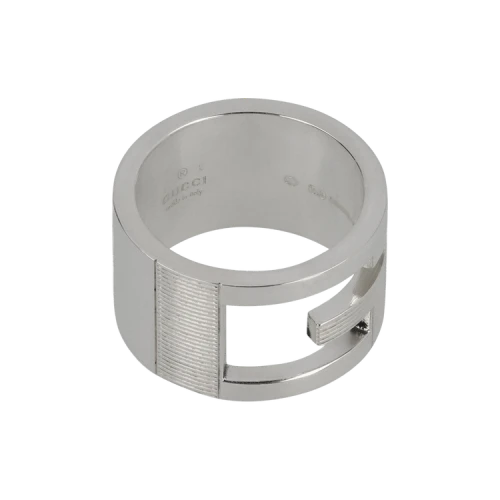 Gucci Cutout Geometric G Ring Silver