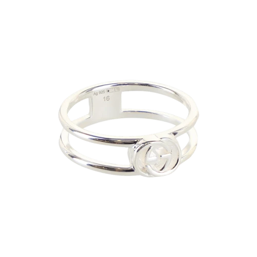 Gucci Interlocking G Cutout Silver Ring Silver