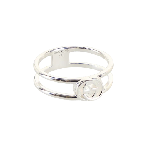 Gucci Interlocking G Cutout Silver Ring Silver