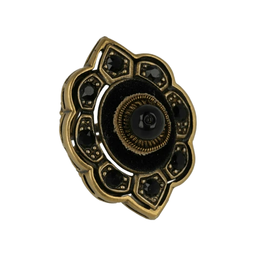Gucci Gold Gucci Velvet And Crystal Pincushion Ring Gold