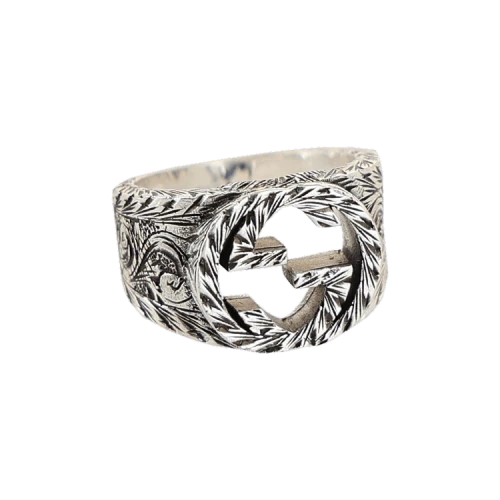 Gucci Interlocking G Paisley Silver Ring Silver