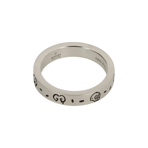 Gucci Silver Gucci Sterling Silver Ghost Ring 4MM Silver