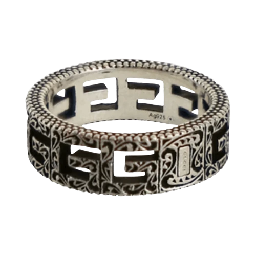 Gucci Sterling Silver G Cube Ring Silver