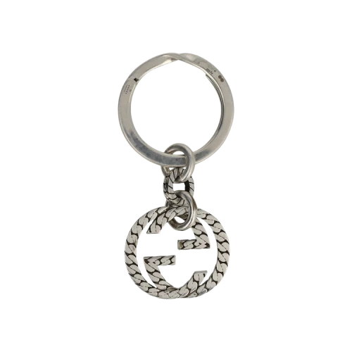 Gucci Sterling Silver Interlocking G Keychain Silver