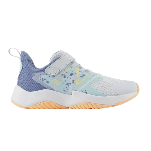 New Balance Rave Run v2 Bungee Lace Top Strap Big Kid 'Ice Blue Solar Flare'