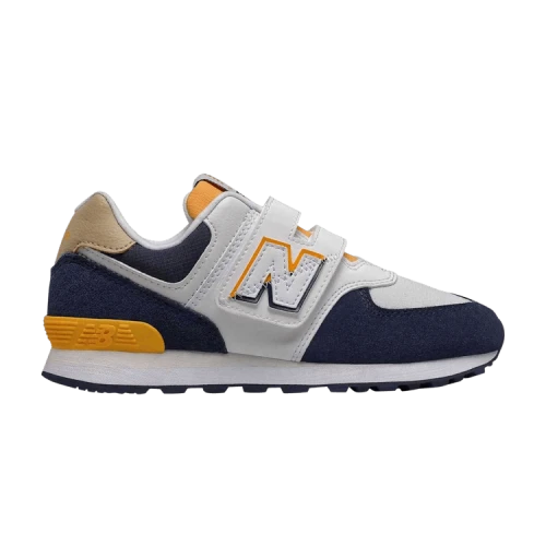 New Balance 574 Kids Wide 'White Navy Yellow'