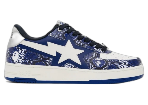 A Bathing Ape Bape Sta SSENSE Exclusive Blue Snakeskin