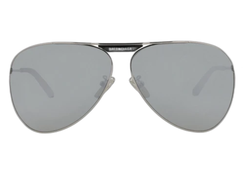 Balenciaga Aviator Frame Metal Sunglasses BB0244S-30013505-002 Silver Silver Silver