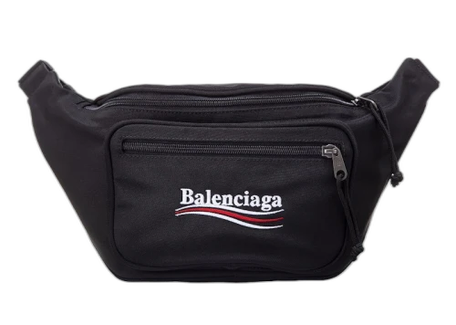 Balenciaga Political Logo Belt Bag Black/White