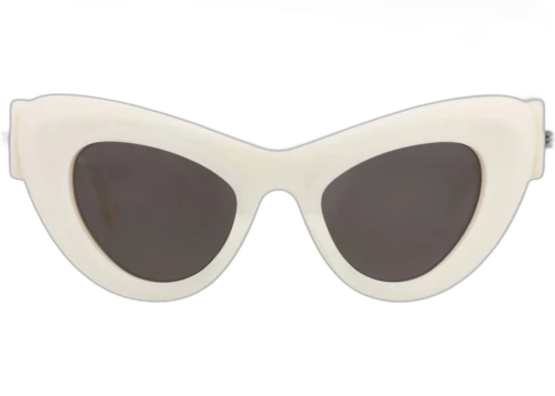 Balenciaga Cat Eye Frame Acetate Sunglasses BB0204S-30011956-003 White White Grey