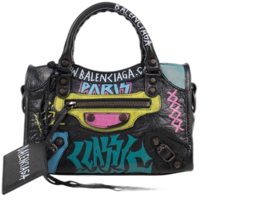 Balenciaga City Classic Graffiti Mini Black Multicolor