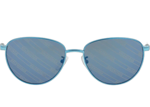 Balenciaga Round Frame Metal Sunglasses BB0088SK-30008426-006 Shiny Blue