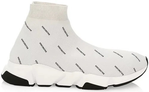 Balenciaga Speed Trainer All-Over Logo Pearl Grey