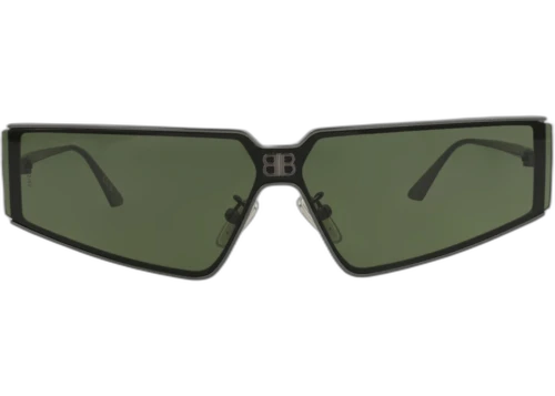Balenciaga Square Frame Metal Sunglasses BB0192S-30011960-002 Ruthenium Ruthenium Green