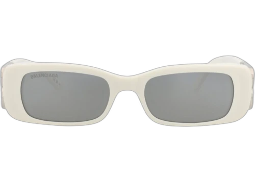 Balenciaga Square Frame Recycled Acetate Sunglasses BB0096S-30008871-020 White Silver Silver