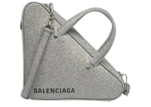 Balenciaga Triangle Duffle Glitter XS Gris Aluminum