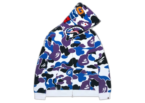 BAPE 18th Anniversary Hong Kong Shark Full Zip Hoodie Purple