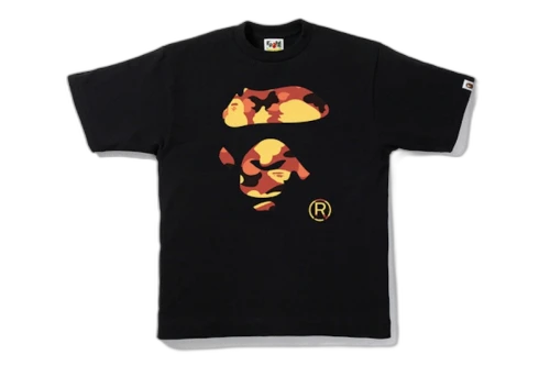 BAPE 1st Camo Ape Face Tee Black/Orange Camo