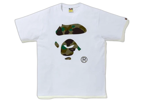 BAPE 1st Camo Ape Face Tee White/Green