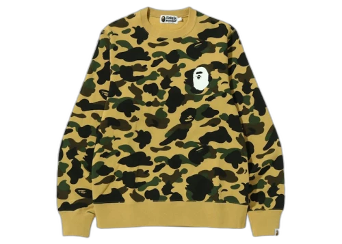 BAPE 1st Camo Ape Head Crewneck Yellow