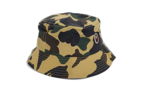 BAPE 1st Camo Apehead Nylon Crusher Bucket Hat Yellow