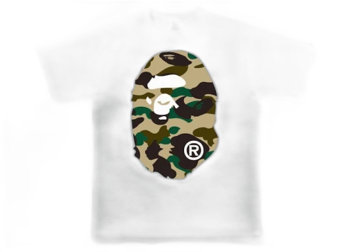 BAPE 1st Camo Big Ape Head Tee Grey/Yellow