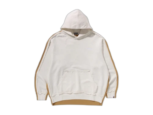 BAPE 1st Camo Blocking Raw Edge Hoodie Ivory